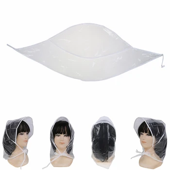 1 бр. Защитно шапка от дъжд за прически, пластмасов капор за жени и дама Прозрачен