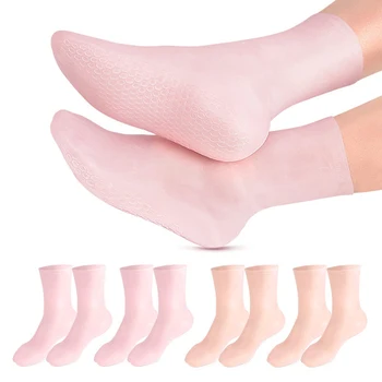 1 чифт Гелевых чорапи за грижа за краката Овлажняващи Силиконови Гел Чорапи За грижа за кожата на Краката Средства защита на ръцете от напукване на Спа центъра Домашна употреба