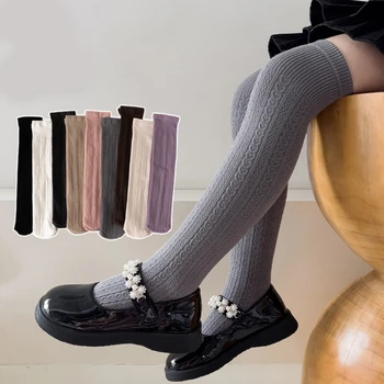 1 чифт детски крачета, топли модни чорапогащи над коляното, бебешки дълги чорапи-тръби