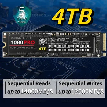 1080 PRO SSD PCIe 5.0 NVMe 4.0 M. 2 2280 4 TB И 2 TB 1 TB SSD Вътрешен Твърд Диск За Лаптоп Тенис на MLC PC Компютър PS5