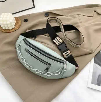 2023 Нова дамски поясная чанта от изкуствена кожа, гърдите водоустойчив колан, чанта за задника, мъжки портфейл, чанти, Калъфи