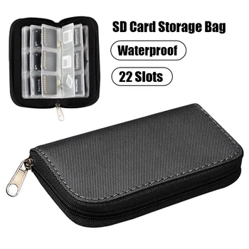 22 слота, функционални калъфи за карти памет, кредитница за Micro SD и CF MS DS, мъжки и дамски чанта за съхранение на флешек, калъф за носене, протектор