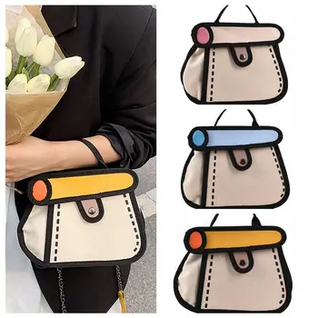 2D Аниме Рисунка Сладко чанта с комиксами Чанта за торта за момичета Нова чанта през рамо на веригата е Лесна малка холщовая чанта през рамо