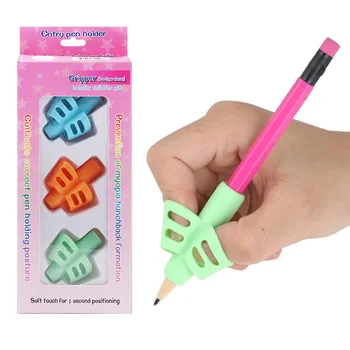 3 бр./компл. Мек кремнеземный молив, писалка за гелевых дръжки с два пръста, инструмент за корекция на детското писма, химикалки за детски подаръци