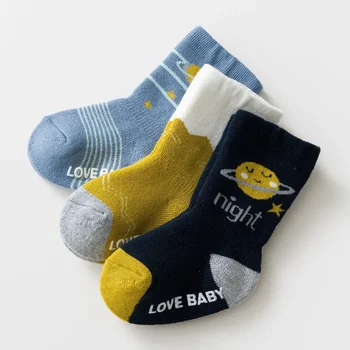 3 Двойки изолирани от бебешки дълги чорапи, есенно-зимни памучни Чорапи, топли чорапи за малки момчета и момичета, Аксесоари за детски дрехи