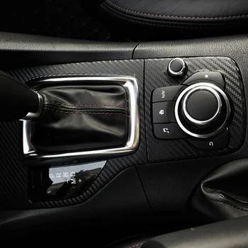 BJMYCYY черен стикер на панел на кабината AT / MT Стикер от въглеродни влакна Модифицирана декоративна стикер за Axela New Mazda 3 2015-2016