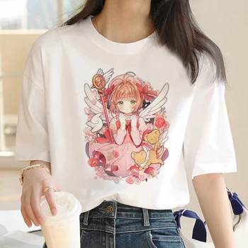 Cardcaptor Sakura Tee, дамски тениски с мангой, дрехи y2k от аниме за момичета
