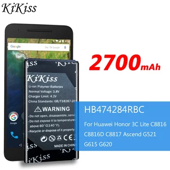 KiKiss Взаимозаменяеми Батерия HB474284RBC За Huawei Хуа уей C8816 Y550 Y560 Y625 Y635 G521 G620 Y5 Honor 3c lite Батерия 2700 mah
