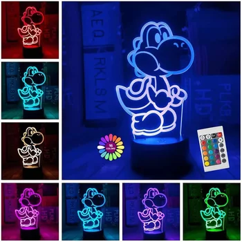 Led нощна светлина Yoshi 3D Illusion, 16 цвята, сензорен прекъсвач с постепенна промяна на цвета, USB настолна лампа за празнични подаръци или украса на дома
