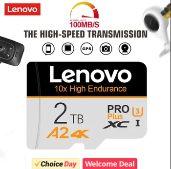 Lenovo 1TB, 2TB TF Flash Карта с Памет 512GB 256GB Високоскоростно Micro SD TF Карта 128 GB Преносимо Съхранение Cartao De Memoria За Телефон