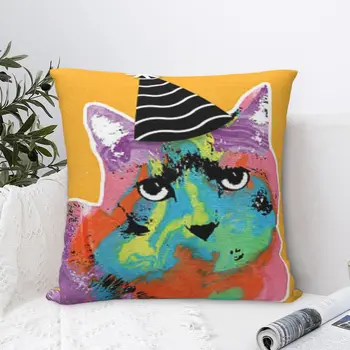 Party Cat Art By Linda Woods Linda Woods Калъфка за възглавница, калъфка за възглавници, украса за дома