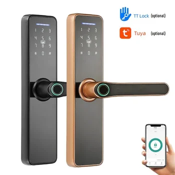 Sasha Wifi Smart Fingerprint Gate Lock Система за Заключване на вратите с Код IC Card APP Дистанционно Отключване на Цифрово Електронно Заключване Caja Fuerte Tranca
