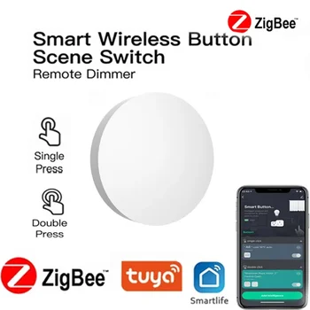 Sasha Zigbee Smart Scene Switch Безжична smart-бутон за дистанционно управление на Интелектуалния Умен дом Работа с Алекса Google Home