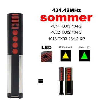 SOMMER 434.42 Mhz дистанционно управление на гаражни врати Sommer TX03-434-4- XP Врата ключодържател Бариера 434 Mhz Подвижна код