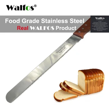 WALFOS Хранително-вкусовата 30 см нож за торта, нож от неръждаема стомана с дървена дръжка, инструменти за рязане на хляб, инструменти за печене и сладкарски изделия