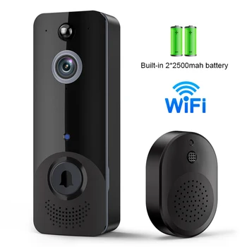 WiFi Камера на крилото на разговора 720P Безжични видео домофон с двупосочна аудио PIR за Откриване на движение, IR за нощно виждане звънец за домашна сигурност