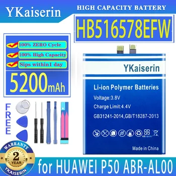 YKaiserin Батерия HB516578EFW 5200 mah батерии за мобилни телефони HUAWEI ABR-AL00 P50