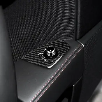 Автомобилни аксесоари Креативна Луксозен етикет на левия бутон на смяна на колата е от въглеродни влакна, водоустойчив стикер на бутона за превключване на автомобила