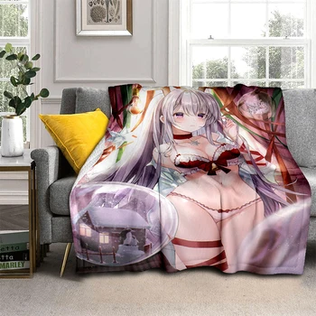 Гореща аниме Секси момиче С модерен принтом, покривка за дивана-легло от манти голям размер, меко и ворсистое одеяло h, каре, мек топло фланелевое покривки