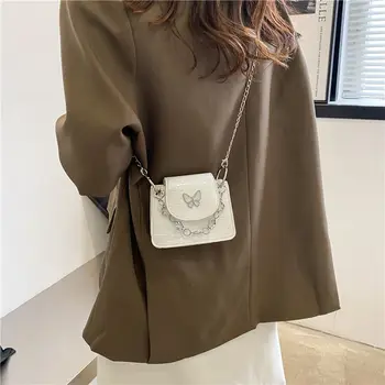 Дамски дизайнерска чанта през рамо, малки чанти през рамо от изкуствена кожа, обикновена чанта с горната дръжка, мини-чанти за пазаруване, чанта-незабавни посланици с червило.