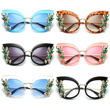 Дамски слънчеви очила за котешки очи Мода в сянка планински кристал Луксозна марка