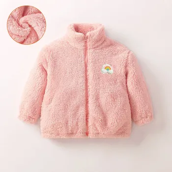 Детско топло палто, руното яке за малки момичета и момчета, есенно-зимна горна дреха с цип, Дрехи
