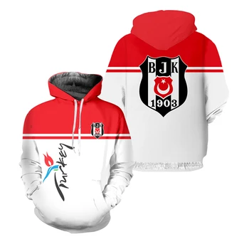 Джърси Бешикташа 3D Harajuku Турция Футболна hoody с качулка Y2k Принт Истанбул Модерен всекидневни женски пуловер оверсайз