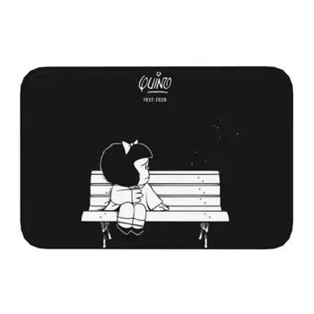 Дизайнерски мат Mafalda Quino Tribute, Нескользящий подложка за кухня, баня, всекидневна, входната врата, на килима