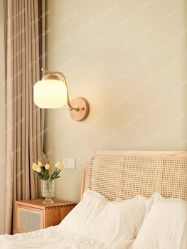 Дървена, с монтиран на стената лампа, Нощно шкафче за спалня в японски стил Градински лампа за преминаване по стълбите на балкон