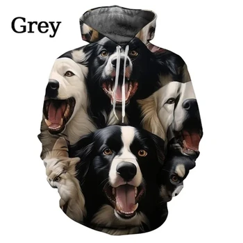 Ежедневни hoody с 3D-принтом забавно и сладко кученце, модерен и персонални улични и хип-хоп Стръмни пуловери, качествени блузи, дрехи