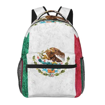 Женски Мъжки раница с Мексиканския Флаг, пътна Дамска чанта, Мъжки раница за лаптоп, чанта за книги