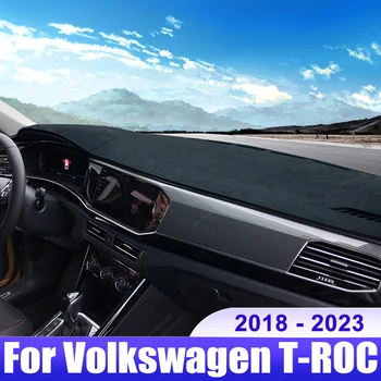 За Volkswagen VW T-ROC TROC 2018 2019 2020 2021 2022 2023 Покриване на Арматурното Табло на Автомобила Подложка За Арматурното Табло Козирка Нескользящая Тампон Аксесоари