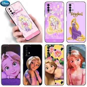 Заплетени Калъф Disney Princess Rapunzel За Xiaomi Redmi Note 11 11S 11T 11E 10 10T 10S 9S 8T 9 8 Pro 5G Global Черен Мек Калъф