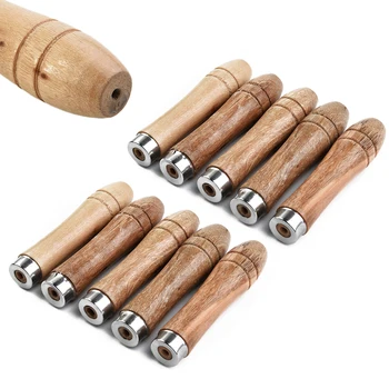Инструмент за напильников Дървени дръжки за напильников Метална яка 90 мм масивни Дървени Ръчни бормашини Дървена рашпиль Метален файл Отвертка Практични