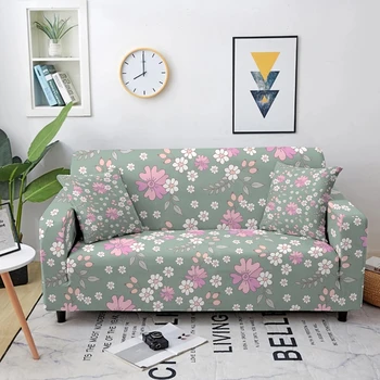 Калъф за диван с цветя модел в пасторальном стил, Еластично Пылезащитное и трайно към бръчки украса, на едно гише за мека мебел за няколко персони