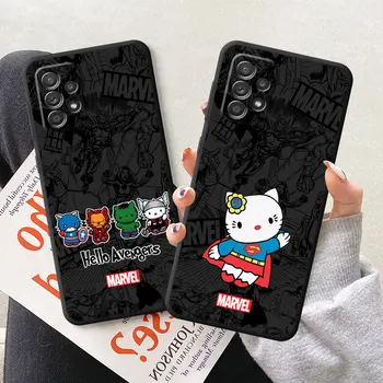 Калъф за телефон Marvel Spidermans Hello Kitty за Samsung Galaxy A13 A54 A24 A14 A04 A04e A04s A52s в а23 A34 A72 A33 а a53