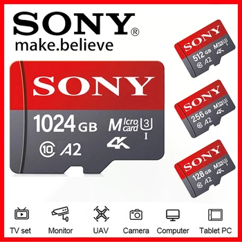 Карта Памет SONY Mini Micro SD Карта 32GB Class 10 64GB 128GB 256GB U3 4K ultra-висока Скорост SD TF Flash-Карта За Xiaomi PC Camera