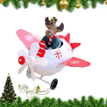Коледна фигурка на Дядо Коледа Бижу във формата на самолет С желязо Дядо Коледа Окачване в коледната тематика на Декоративно-приложното изкуство на Сувенири за партита Двор