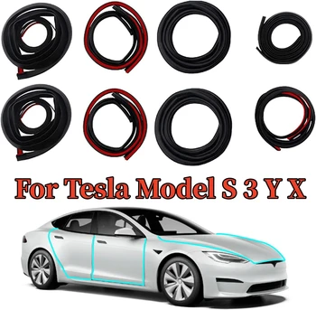 Комплект звукоизолация на крилото печат от 8 опаковки, съвместим с аксесоари Tesla Model 3 Y S X, гумена оборудване запечатване уплътнение за защита от сквозняка, шума на вятъра.