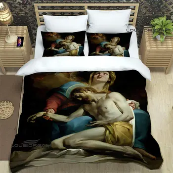 Комплекти спално бельо с принтом Вярата на Исус, от кулинарни консумативи, чаршаф, стеганое одеяло, комплект спално бельо, луксозен подарък за рожден ден