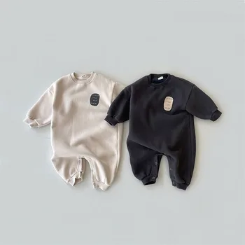 Корейски пролетно-есенен детски пуловер, Дълга дрехи за момчета и момичета, облекло за бебета и малки деца С дълги ръкави Прост
