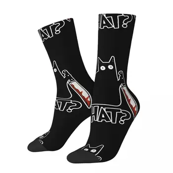 Котка, Каква убийственная Черна котка с нож, зимни чорапи унисекс, улични чорапи Happy Socks, уличен стил, луди чорапи