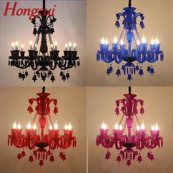 Кристална окачен лампа в стил луксозен Hongcui, Европейската свещ, Художествена хол, Ресторант, Спалня, Вила, Полилей
