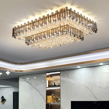 Луксозни Кристални Полилеи Вентилатори за Ресторант Villa Hall LED Light Top Crystal Светлинното Устройство