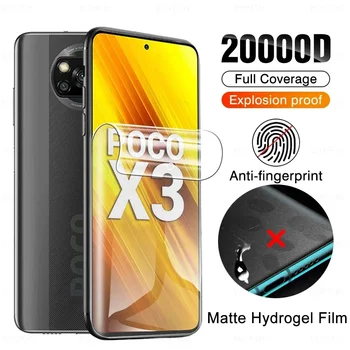 Мат Гидрогелевая Филм Със Защита От пръстови Отпечатъци За Xiaomi Poco X3 NFC Screen Protector Pro X4 5G X 3 Pocox3 X3nfc x4pro Не Предпазва Стъклото
