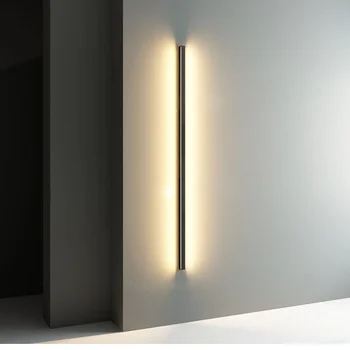 Минималистичен Дълъг Led Монтиран На Стената Лампа Модерен Стенен Лампа За Дневна Нощни Алуминиев Стенен Лампа За Вътрешно Осветление, Стенни Лампи