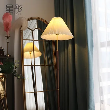 Модерен led лампиона, хол, кабинет, спалня, осветление от масивно дърво, плат лампа, кетъринг под лампа