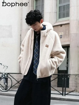 Модерен есенно-зимно палто, мъжки кашмир прости топли дебели Свободни удобни палта, мъжки дамски модни сака с дълъг ръкав