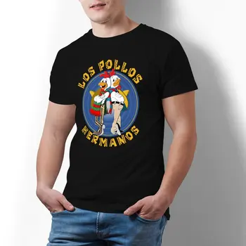 Мъжки t-shirt Los Pollos Hermanos, тениски, плажни тениска със забавни животни, памучни блузи зашеметяващ дизайн, идея за подарък