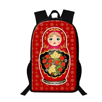 Нов женски раница с изображение на руски гнездене кукли, училищна чанта за училище, универсална чанта за книги за момичета, пътен раница за пътуване